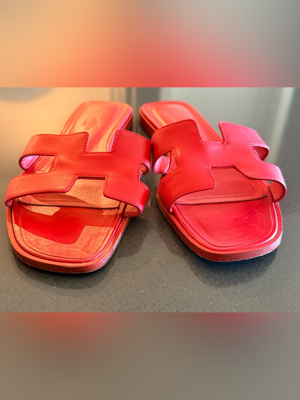 Hermes Oran Rouge Grenadine Size 39 - Picture 7 of 10